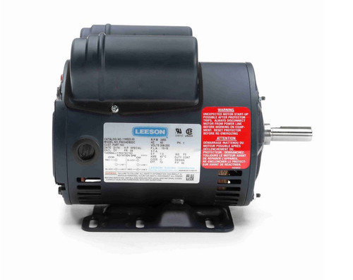 116523.00 Leeson 5 hp 3600 RPM 208-230V 56 Frame (Rigid Base) ODP 1-Phase Compressor Motor