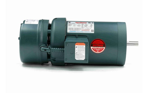 119565.00 Leeson 1 1/2 hp 1800 RPM 208-230/460V 56C Frame (No Base) TEFC 3-Phase Brake Motor