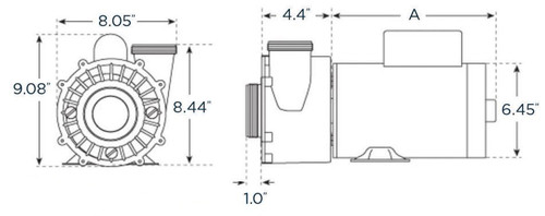 AKO30SS | 3 hp 1-Speed 230V Genesis Spa Pumps 48 Frame Aqua-Flo model EX2, XP2, XP2e