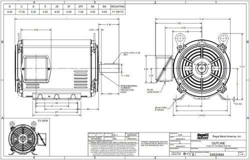 Marathon GT0819 | 10 hp 1800 RPM 3-Phase 215T Frame ODP (rigid base) 200V