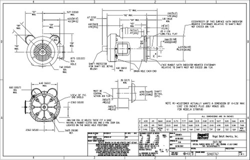 117889.00 Leeson 3/4 hp 1800 RPM 115/208-230V TEFC 56YZ Frame Auger Motor