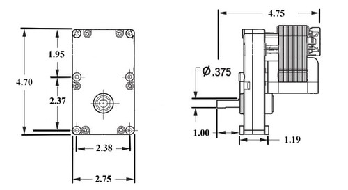 2 RPM Pellet Stove Auger Gear Motor 115V, (Whitfield Quest, Merkle-Korff, Earth Stove)