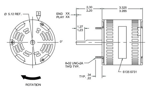 Fasco D0975 Motor | 1/20 hp 1045 RPM  115 Volts (Penn Vent 7151-2139)