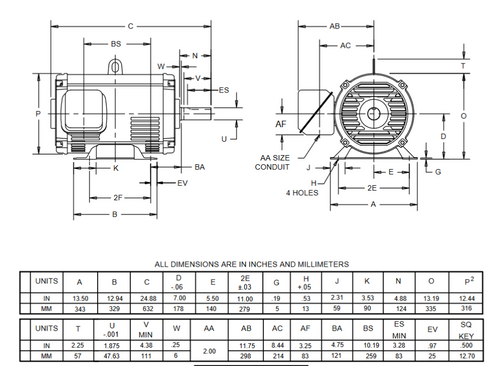 DH30S2GF Nidec 30 hp 1800 RPM 575V ODP 284T (Rigid Base) 3-Phase Dry Elevator Motor