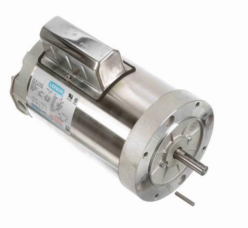 117179.00 Leeson Extreme Duck 2 hp 1800 RPM 208-230/460V 1-Phase 56C Frame TENV (no base) Motor