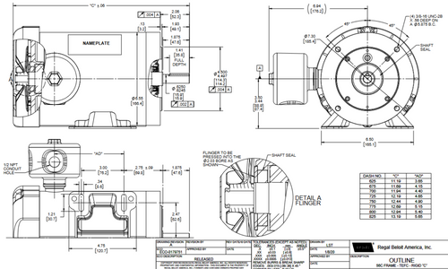 119522.00 Leeson Extreme Duck 1 1/2 hp 1800 RPM 230/460V 3-Phase 56C Frame TEFC (base) Motor