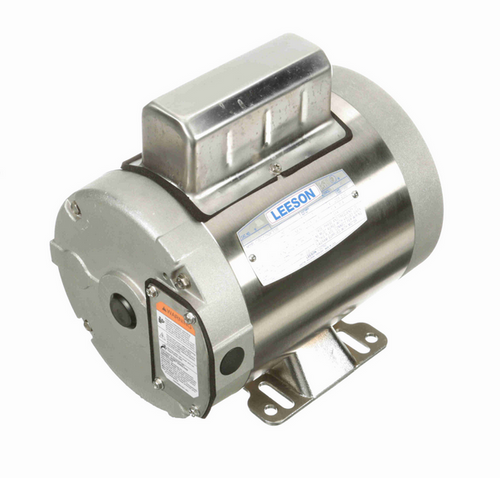 119217.00 Leeson Stainless 1 hp 1800 RPM 115/208-230V 1-Phase 56C Frame TENV (base) Motor