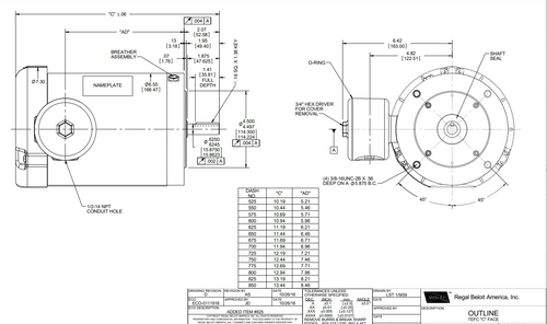 119498.00 Leeson Extreme Duck 1 1/2 hp 1800 RPM 208-230/460V 3-Phase 56C Frame TEFC (no base) Motor