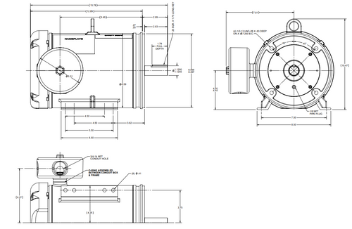 132646.00 Leeson Extreme Duck 3 hp 3600 RPM 230/460V 3-Phase 184TC Frame TEFC (base) Motor
