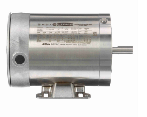 117266.00 Leeson Extreme Duck 1/2 hp 1800 RPM 208-230/460V 3-Phase 56C Frame TENV (base) Motor