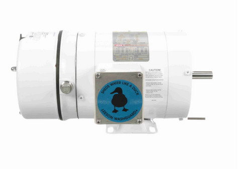 116466.00 Leeson White Duck 1/3 hp 1800 RPM 208-230/460V 3-Phase 56C Frame TENV (base) Brake Motor