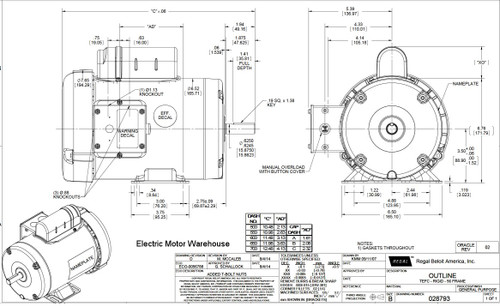 110108.00 Leeson |  3/4 hp 3450 RPM 56 Frame TEFC 115/208-230V w/overload protection