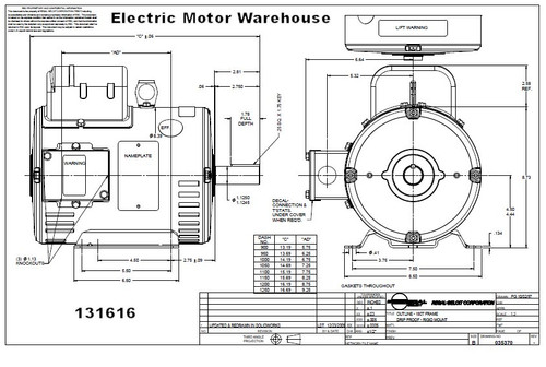 131616.00 Leeson |  5 hp 3450 RPM 184T Frame ODP 208-230V
