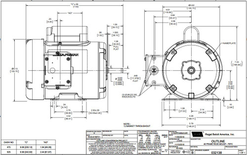 102018.00 Leeson |  1/3 hp 1725 RPM 48 Frame TEFC 115/208-230 Volts