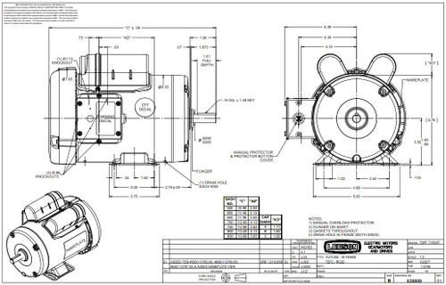 113768.00 Leeson |  1 hp 1725 RPM 56 Frame TEFC 115/208-230 Volts