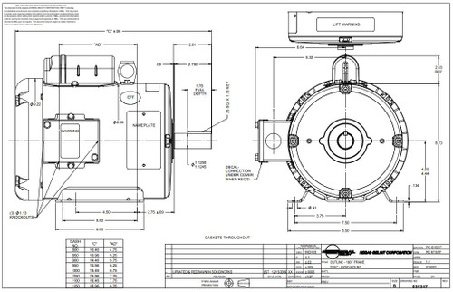 131509.00 Leeson |  2 hp 1725 RPM 182T Frame TEFC 115/208-230 Volts