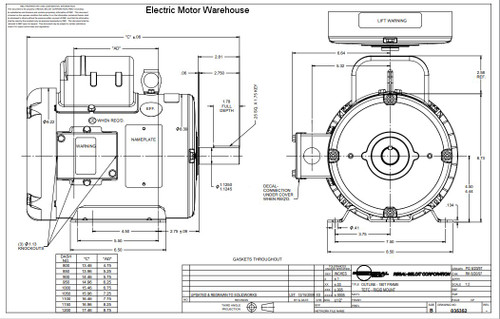 131533.00 Leeson |  3 hp 1725 RPM 184T Frame TEFC 115/208-230 Volts
