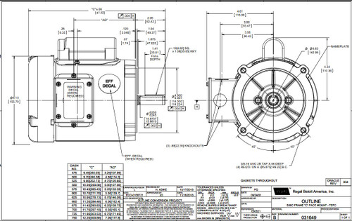 101766.00 Leeson |  1/3 hp 1800 RPM 56C Frame TEFC C-Face (no base) 115/208-230V