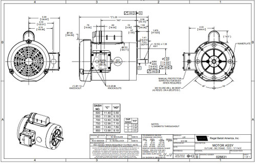 110418.00 Leeson |  1.5 hp 3600 RPM 56C Frame TEFC C-Face (no base) 115/208-230V