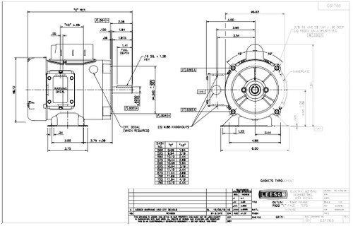 102916.00 Leeson |  1/4 hp 1725 RPM 56C Frame TEFC C-Face- Rigid Base 115/208-230 Volts