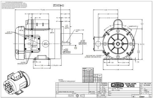 112135.00 Leeson |  3/4 hp 3600 RPM 56C Frame TEFC C-Face- Rigid Base 115/208-230V