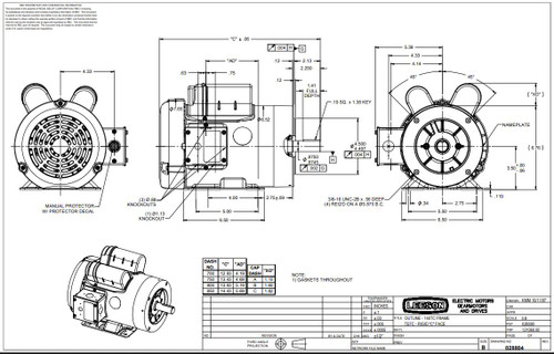 121060.00 Leeson |  3 hp 3600 RPM 145TC Frame TEFC C-Face- Rigid Base 230V