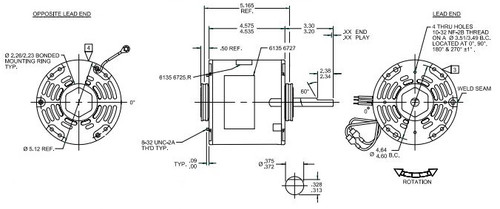 D0608 | Fasco 1/10 hp 1050 RPM GE 21/29 Frame 115/230V