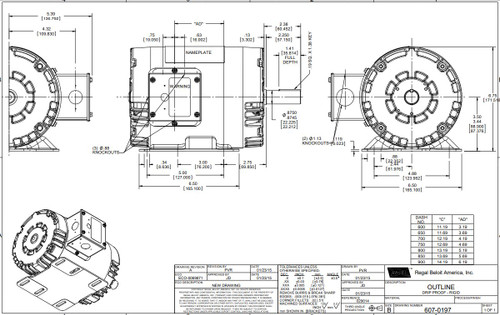 E115826.00 Leeson |  2 hp 1725 RPM 56HZ (143T) Frame 230/460 Volts Open Drip