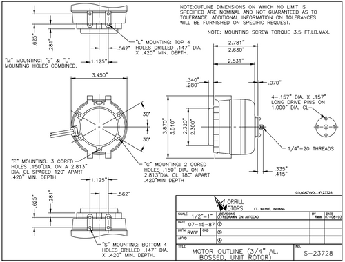 Fasco UB556-F Motor | 4 Watt 1450 RPM CWLE 230V Unit Bearing Refrigeration