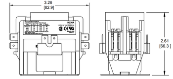H230A, 2 pole, 30 amp, 24v coil Contactor