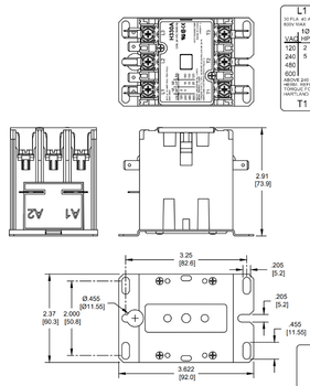 H330A, 3-pole, 30 amp, 24v coil Contactor