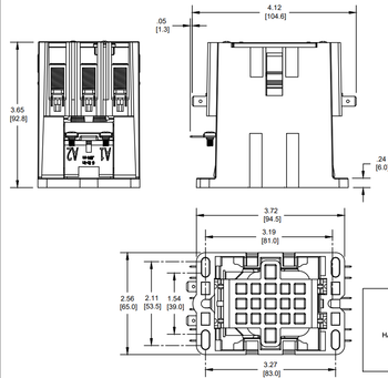 H350C, 3-pole,  50 amp, 240v coil Contactor