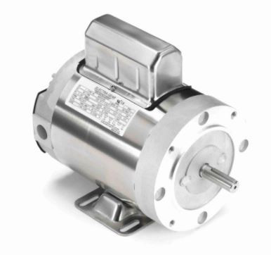Leeson 6439191252 1 HP Boat Lift Motor - 1725 RPM, 115/230V, Single Phase, 56C C-Face TENV Stainless Steel