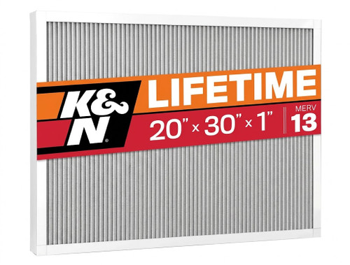 K&N HVC-13-12030 MERV 13 Washable HVAC Air Filter 20x30x1 Reusable Home AC Filter