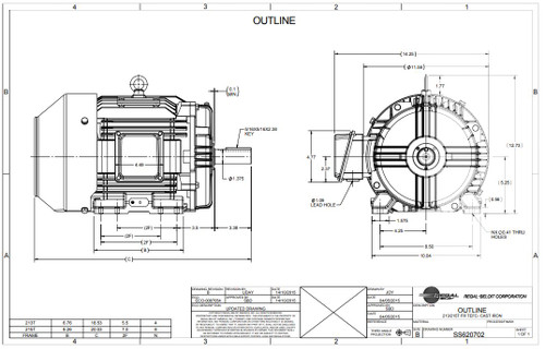 GT1016A Marathon 7.5 hp 1800 RPM 213T Frame 230/460V TEFC Marathon Electric Motor