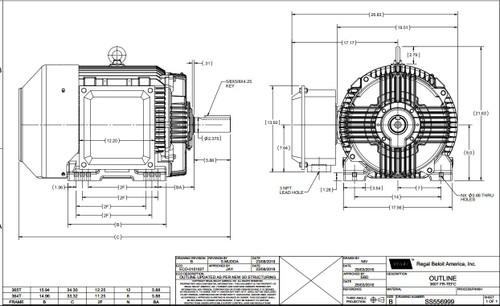 GT1043A Marathon 75 hp 1800 RPM 365T Frame 230/460V TEFC Marathon Electric Motor #