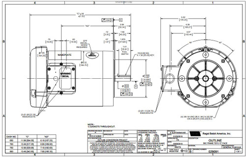 114638.00 Leeson |  1 hp 1800 RPM 56C Frame TEFC C-Face (No Base) 208-230/460V