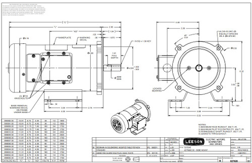 098382.00 Leeson |  1/2 hp 1800 RPM 56C Frame 48 Volts DC TEFC