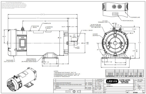 109104.00 Leeson |  1.5 hp 1800 RPM 56CZ Frame 36 Volts DC TEFC