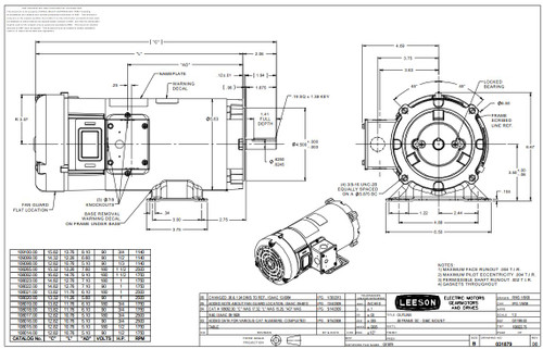 108265.00 Leeson |  1.5 hp 2500 RPM 180 Volts DC 56C Frame TEFC