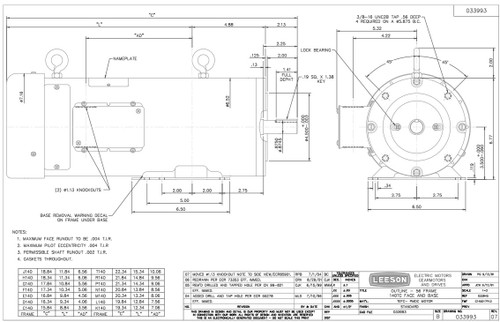 128010.00 Leeson |  2 hp 1800 RPM 180 Volts DC 145TC Frame TEFC