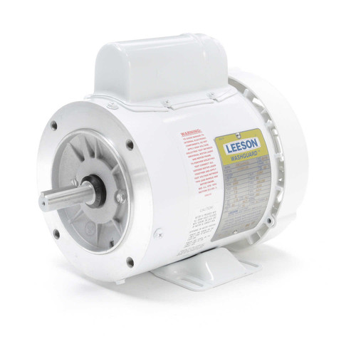 113581.00 Leeson |  1/2 hp 3600 RPM 56C Frame (Rigid Base) C-Face 115/208-230V Wash Down Duty