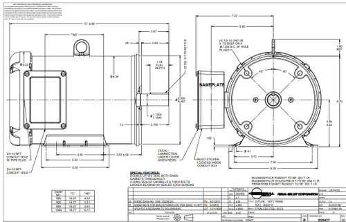 132203.00 Leeson |  3 hp 3600 RPM 182TC Frame 230/460V Stainless Steel