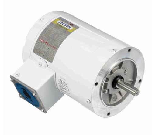 113022.00 Leeson |  3/4 hp 3600 RPM 56C Frame TENV (no base) C-Face 208-230/460V Wash Down Duty