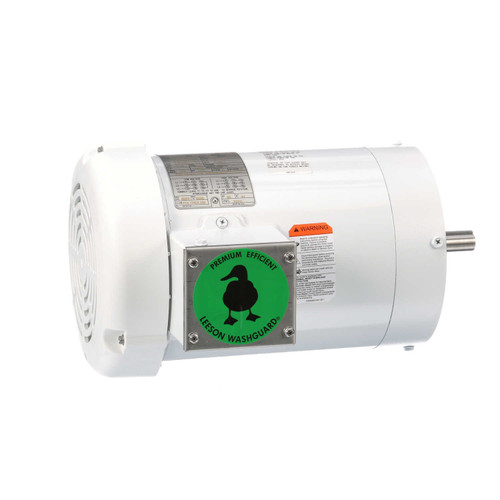 119468.00 Leeson |  1 hp 1800 RPM 56C Frame TEFC (no base) C-Face 208/230-460V Wash Down Duty