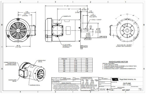 122182.00 Leeson |  2 hp 1800 RPM 145TC TEFC (no base) 208-230/460V Wash Down Duty