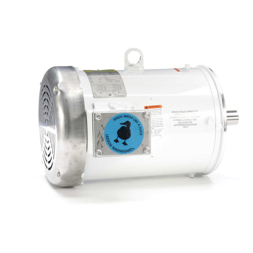 132440.00 Leeson |  5 hp 1800 RPM 184TC Frame TEFC (no base) C-Face 230/460V Wash Down Duty