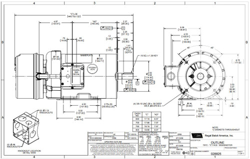 122249.00 Leeson |  1.5 hp 1800 RPM 145TC Frame TEFC C-Face (Rigid Base) Brake Motor 230/460V