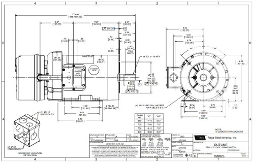 122250.00 Leeson |  2 hp 1800 RPM 145TC Frame TEFC C-Face (Rigid Base) Brake Motor 208-230/460V