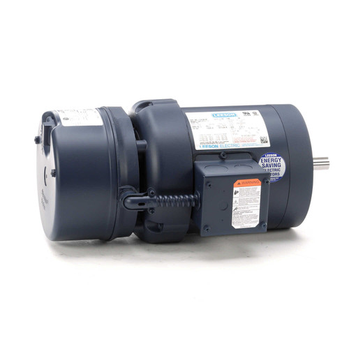 114159.00 Leeson |  1/2 hp 1725 RPM 56C Frame TEFC C-Face (No Base) Brake Motor 208-230/460V